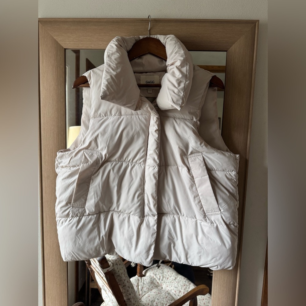 G.o.G.G Puffer Vest in Neutral Beige Small